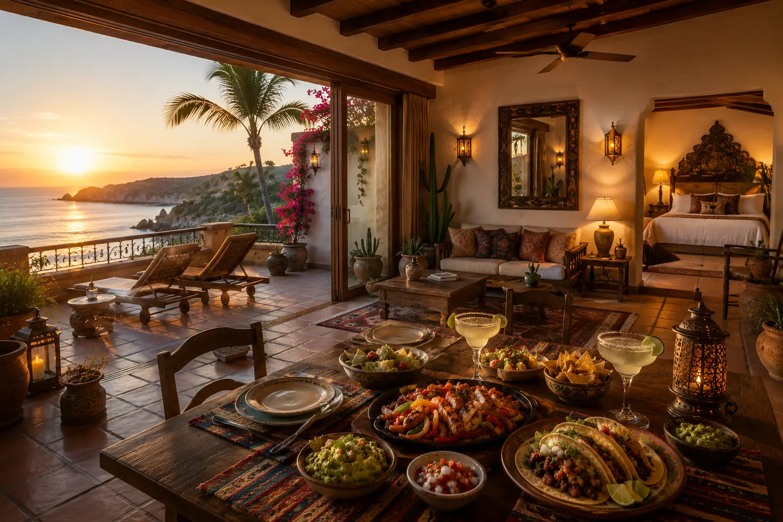 メキシカン料理のディナー風景