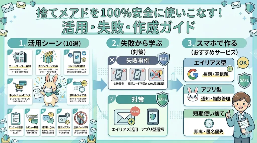捨てメアドを100%安全に使いこなす！活用・失敗・作成ガイド